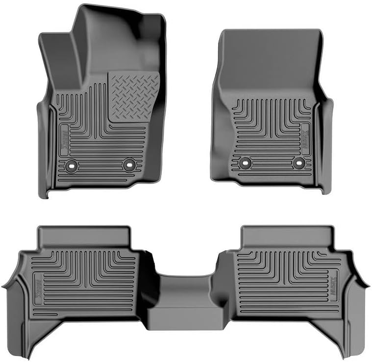 Husky Liners Weatherbeater Floor Mats | Fits 2024-2026 Toyota Tacoma - Hybrid, Double CAB ONLY | Front & 2nd Row, 3-pc Black - 99281