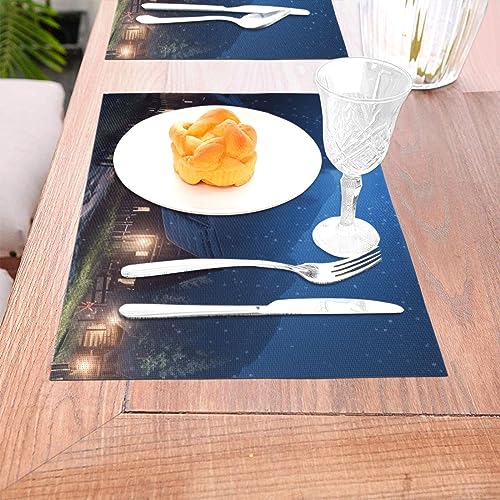 Lot de 4 sets de table rustiques antidérapants lavables 45x30