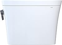 Vista 5 de TOTO Aquia IV Arc Dual Flush 1.28 y 0.9 GPF Depósito de inodoro solo con compatibilidad WASHLET+ de descarga automática, algodón blanco
