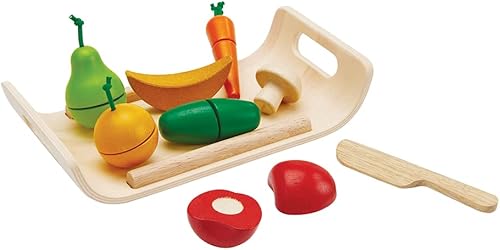 Miniatura 3 de PlanToys - Juego de alimentos variados de madera para frutas y verduras (3416)  Hecho de manera sostenible de madera de caucho y pinturas y tintes
