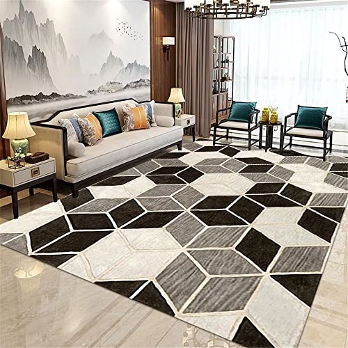 Tapis d'éveil bébé doux gris hexaèdre 80x120cm salon ado - 2