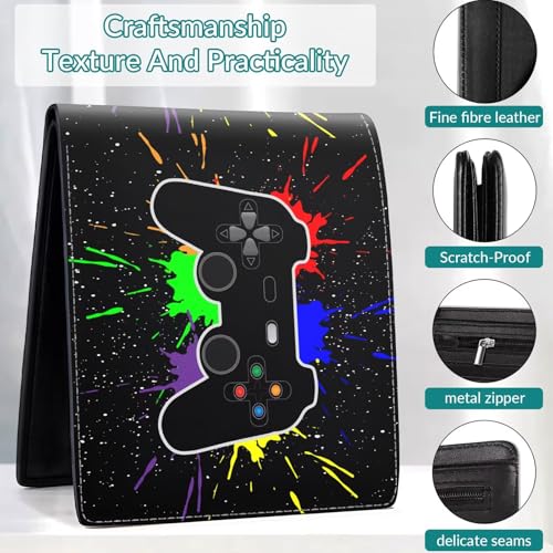 Image of Boys Wallet Gifts for Gamers Boys Gamepad Leather Wallets Credit Id Card Cash Holder Rfid Blocking Zipper Aesthetic Wallets With Coin Pocket Id Window Teen Gaming Wallets for Gamers Men Boys Teenager