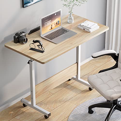 HDHNBA Höhenverstellbarer Schreibtisch mit Rollen, tragbare Laptop-Schreibtische, rollbarer Stehschreibtisch, Kleiner PC-Schreibtisch für das Homeoffice, 80 x 40 cm