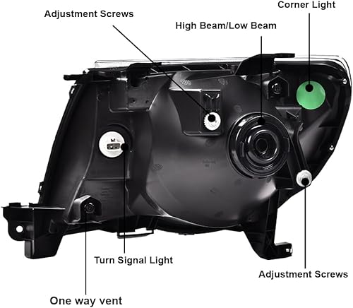 Miniatura 6 de PIT66 Conjunto de faros delanteros compatible con Toyota Tacoma Pickup Truck 2005-2011, repuesto para faros delanteros izquierdo y derecho,