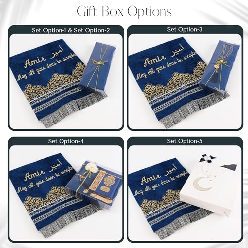 IEF-Personalized-Prayer-Rug-Prayer-Beads-Quran-Islamic-Gift-Set-Ramadan-Eid-Hajj-Umrah-Wedding-Birthday-Mothers-Day-Fathers-Day-Valentines-Day-Gifts-Navy-Blue
