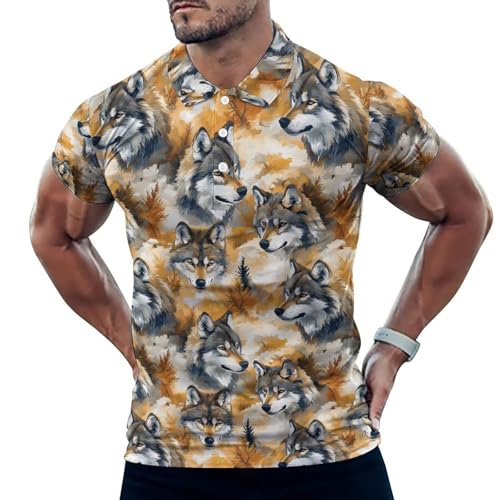 Polo de golf homme manches courtes imprimé doux confortable