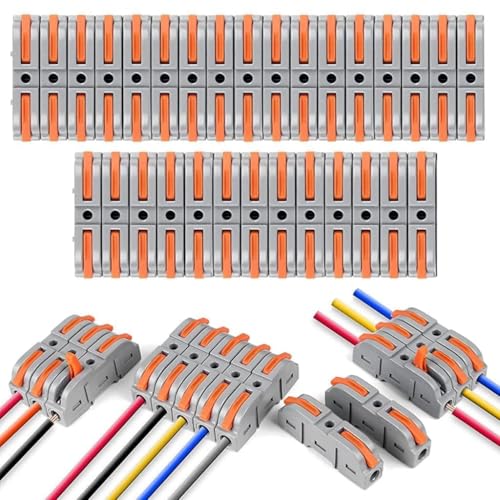 Image of XELYTON Wire Clip Connector, Universal Connection Terminals, Circuit Inline Splices Electric Connectors, Quick Connect & Freely Assemble Electrical Splicing Kit for Compact (1 In 1 Out, 30)