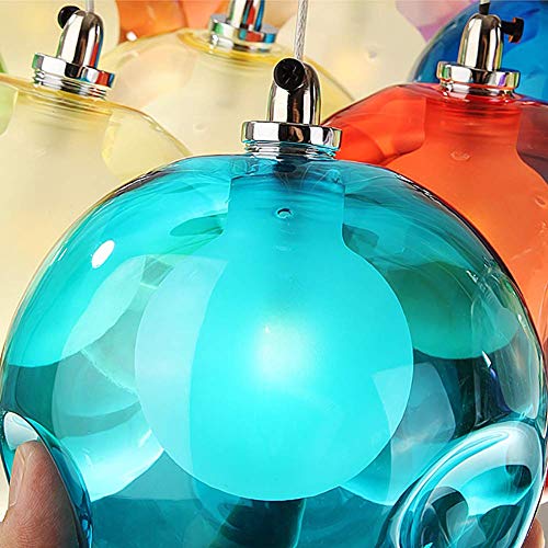 Candelabro de globo de vidrio con 5 luces G4 de techo regulable 7