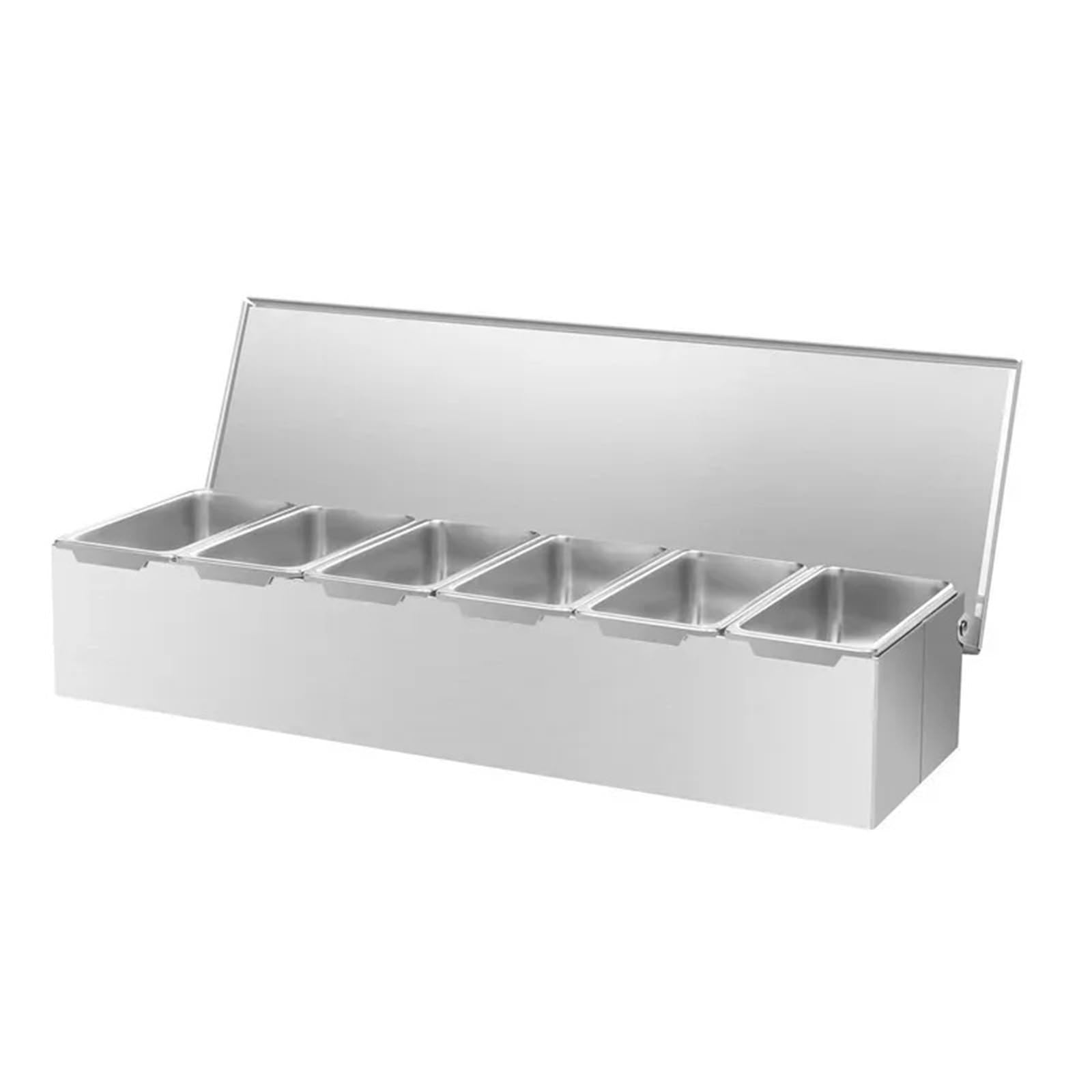 Dispensador de condimentos acero inoxidable, contenedor for almacenamiento granos cocina, caja especias for condimentar con 6 compartimentos separados para Especias