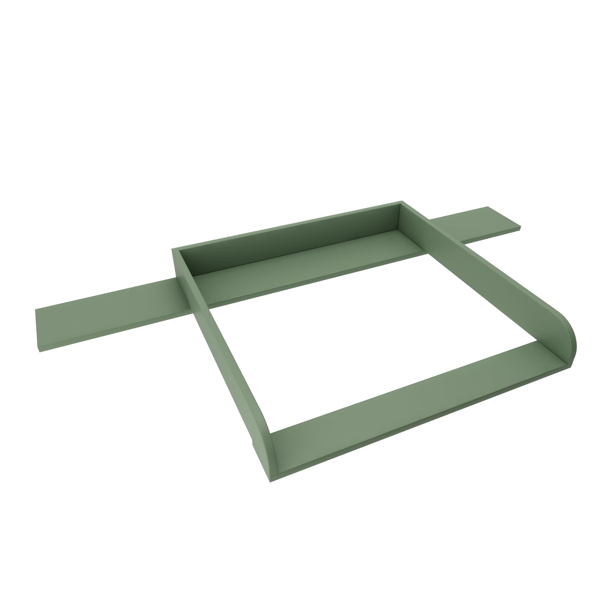 regalik Wickelaufsatz mit Platte für Hemnes von IKEA, Wickeltischaufsatz für 50x160 cm Kommoden, Abnehmbar Wickelkommode aufsatz, Abgerundeten Frontplatten, Grün