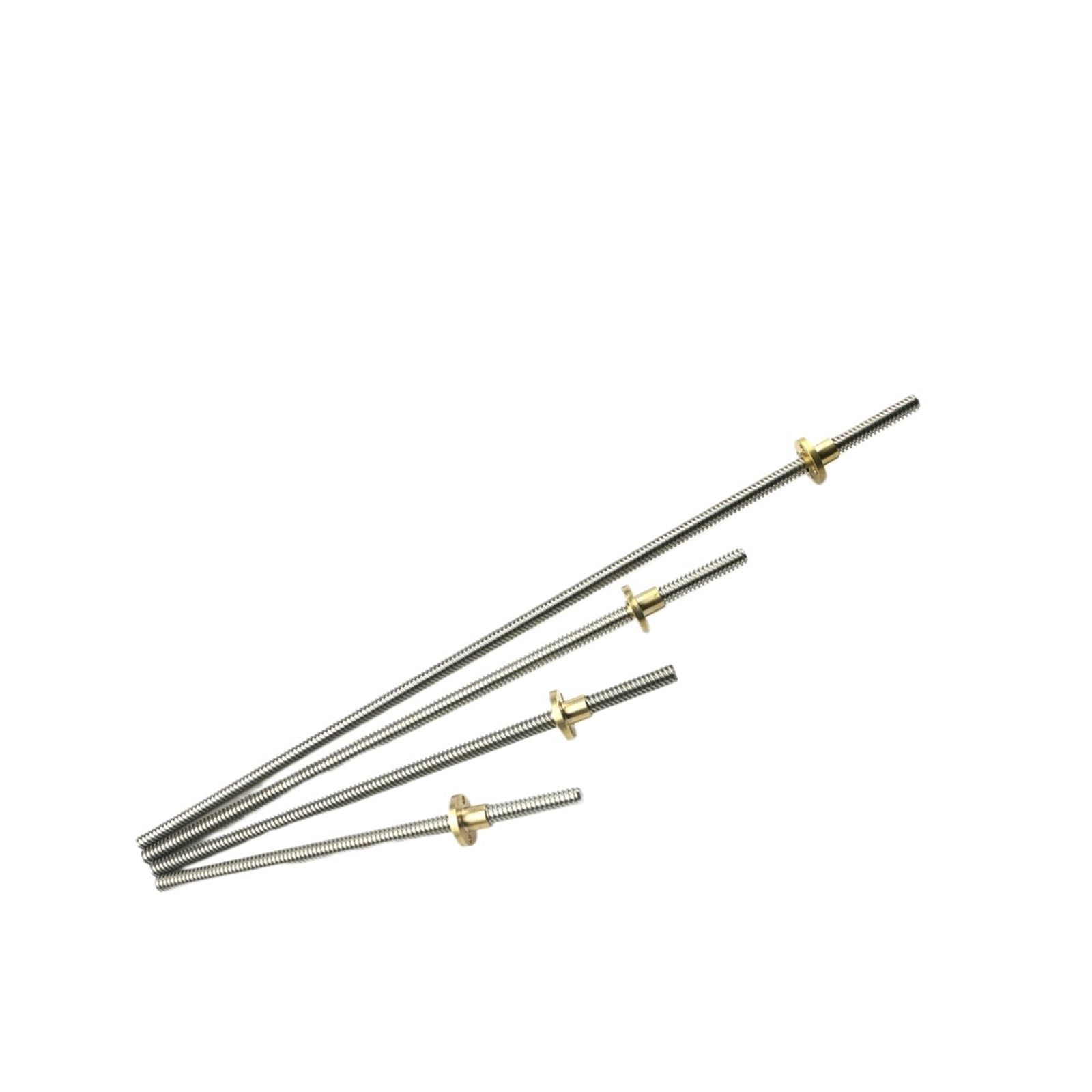 Metal Ball Screw nut T8 Lead Screw Lead 2mm Pitch 2mm OD8mm 100mm-1200mm 1200 Mm with Brass Nut(200mm)