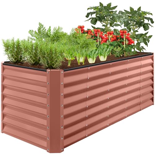 Best Choice Products 8x2x2ft Outdoor Metal Raised Garden Bed, Rectangular Deep Root Planter Box for...
