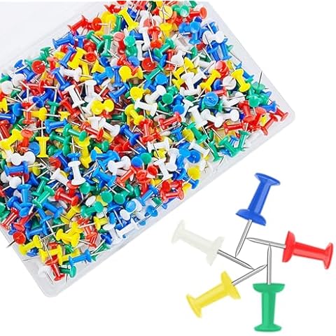300 Pcs Colorful Thumb Tacks,Cork Board Push Needle,Thumb Push Pins Bulletin Board Thumb,Nails Hanging Pictureswall Thumbnails,Plastic Head Pin Push Pins Suitable Offices Maps,Schools Cork Push Pins Cover