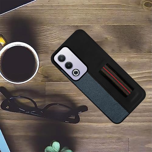 Image of Jkobi Back Cover Case for Oppo A3 Pro 5G (Professional PU Leather | Strip Chain Holder Socket)