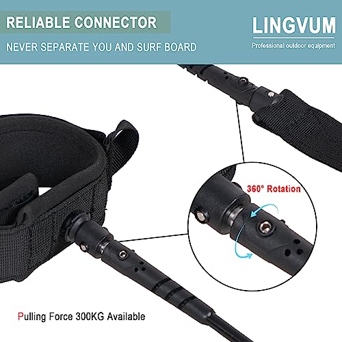 Lingvum Coiled Sup Leash Premium Stand Up Paddle Board Leg Rope Wrist Strap Surfboard Leash For Paddleboard, Shortboard, Longboard #TOP2