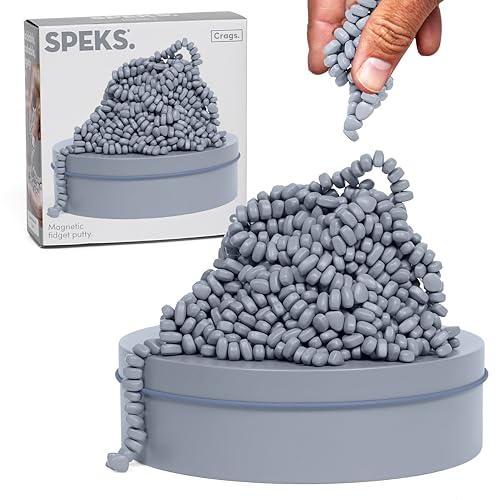 Speks Original Crags Ferrite Putty | 1000+ Magnetic Stones in a Tin | Stress Relief Fidget Toy for Adults & Teens | Stocking Stuffer & Christmas Gift | Matte Slate, Large