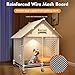 MANON ROSA Dog House Indoor for Small Dogs Cats - Large Plastic Puppy Crate Kennel with Pull-Out Trays & Wheels & Separate Areas for Feeding and Toilet- Teddy, Corgi, Pomeranian, Pug