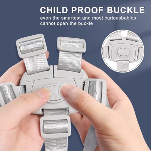 Image of High Chair Straps Replacement, 5 Point Safety Harness with Adjustable Length & Chest Clip, Easy to Install Straps Belt, Highchair Accessories Compatible with Graco