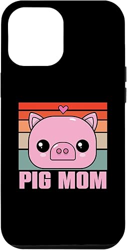 iPhone 13 Pro Max Retro Mini Pig Mom Vintage Miniature Pig Owner Case