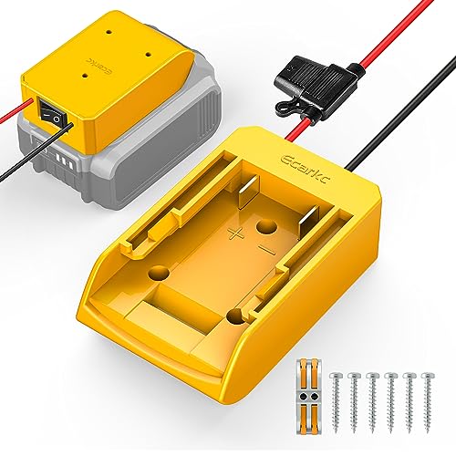 Ecarke Power Wheels Adapter Battery Adapter for DeWalt 20V Max Battery 18V,for DIY Ride On Truck, Robotics,RC Toys 12 Gauge Robotics with Fuse & Switch Power Convertor Dock Power Connector（1 Pcs）