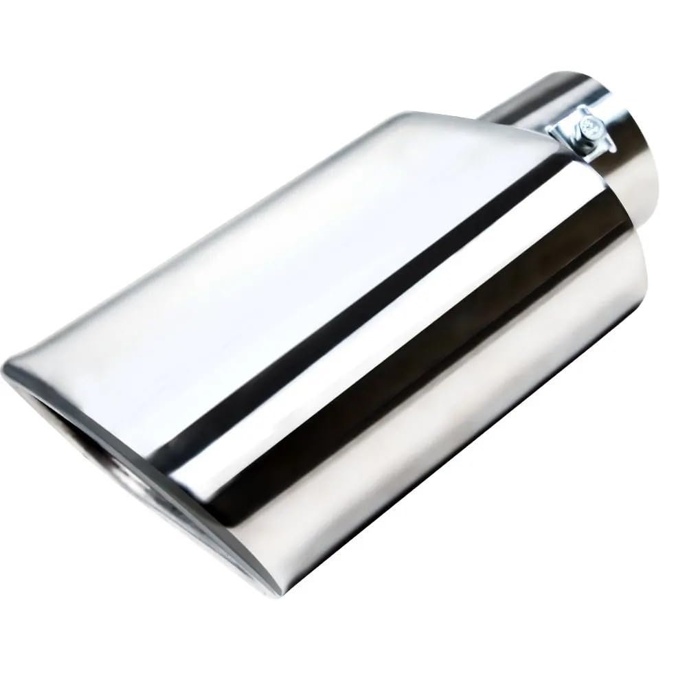 Rura wydechowa samochodu Końcówka wydechu kwadratowa 2,36" wlot, X 5,5" wylot 9" długi, stal nierdzewna chromowana, prostokątny wydech(Silver-1Pcs)