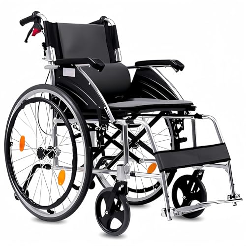 Silla Ruedas De Viaje Ligera Y Plegable, Sillas Ruedas Aluminio Ultraligeras Con Autopropulsión, Silla De Ruedas Activa Para El Hogar Y Los Viajes, Capacidad De Carga 150 Kg A