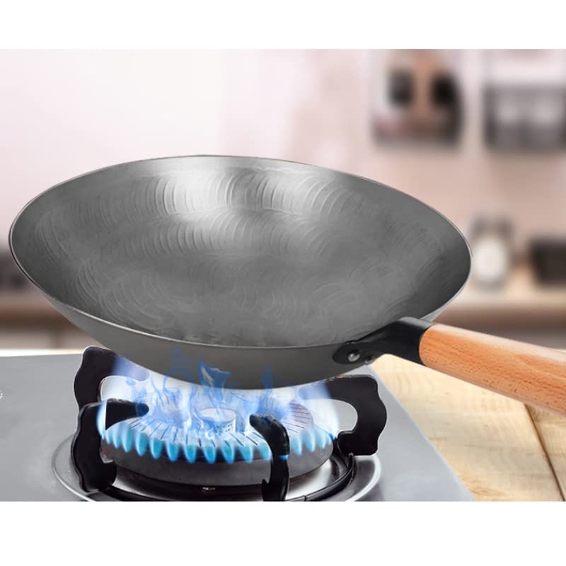 Wok de hierro sin recubrimiento artesanal para cocina miniatura 3