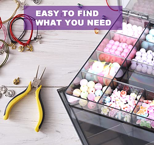 Image of Bead Organizer Conatiner (3 Pack) 21 Grids Diamond Painting Storage Containers, Portable Crafts Organizers and Storage, Black Compartment Container Storage for Jewelry, Fishing Tackles Glitter or Seed