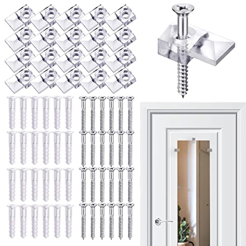 Youding Clip Specchio,Portaspecchi Trasparenti per pareti | 20 Set di Kit per Appendere la Cornice, Clip di Fissaggio per Chiodi Specchio per Montaggio dello Specchio