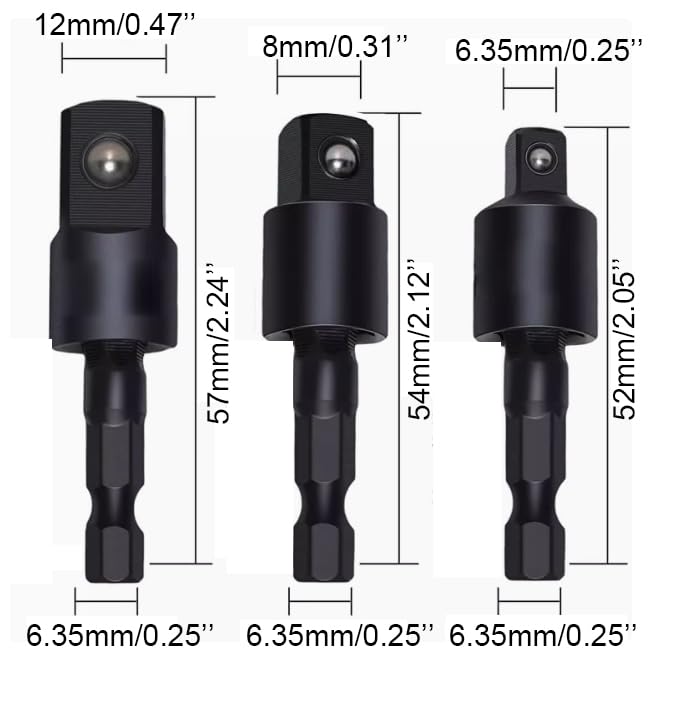 Drill Bit Extensions - Magnetic & Flexible Set -6