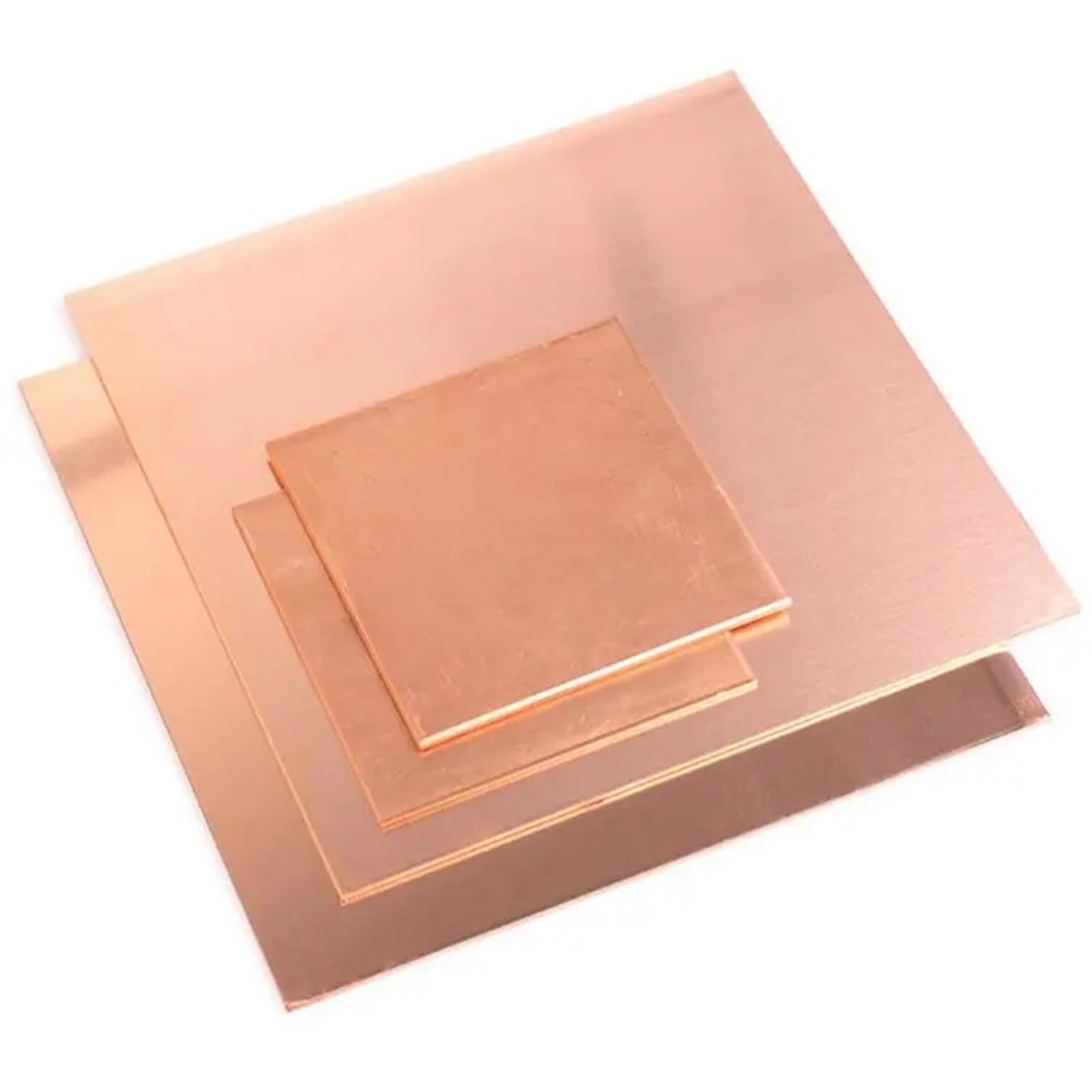 Placa de cobre rojo puro T2 0,3-10 mm espesor y 50-600 tamaño for mecanizado moldes CNC, refrigeración por ariete viruta, arte metálico Adecuado para joyería y manualidades(3MM Thick,150X150MM)