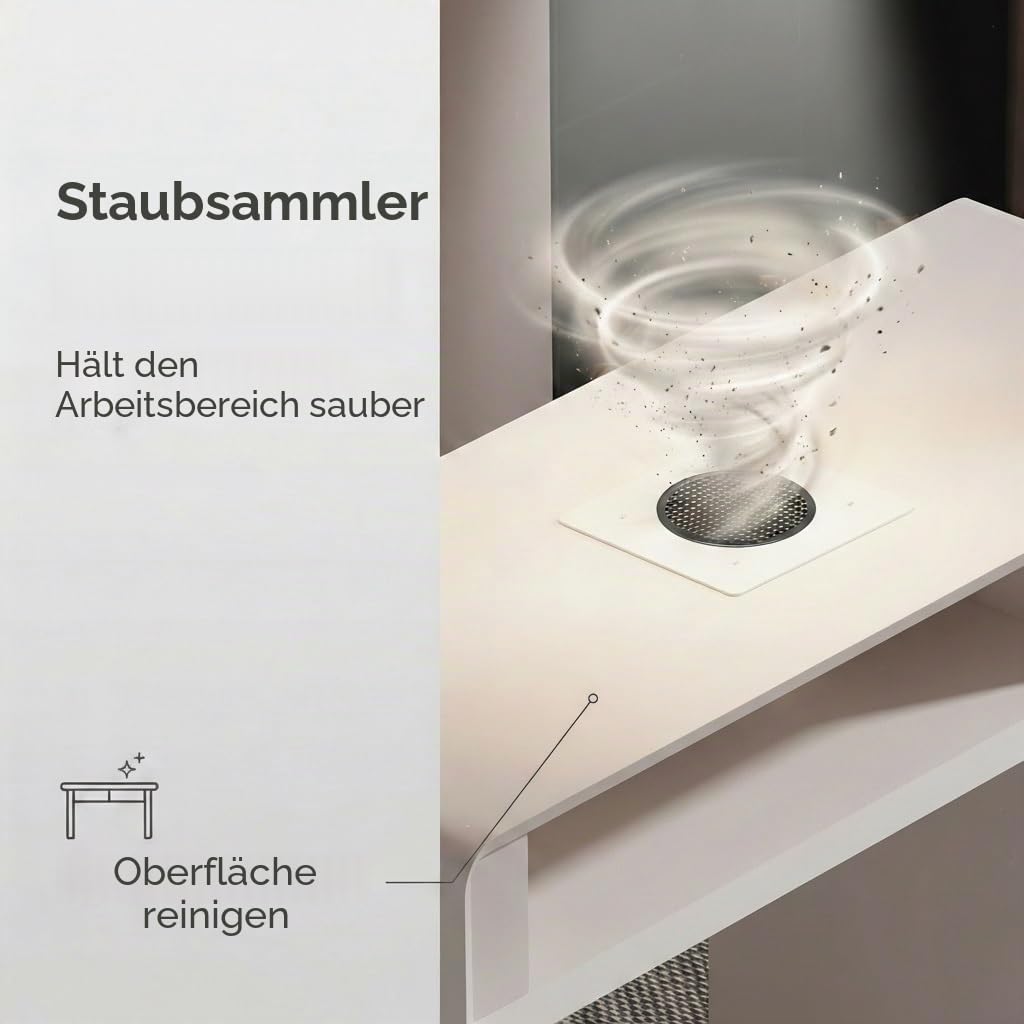Professioneller Nageltisch mit 80W Absaugung – Maniküre Tisch mit LED-Beleuchtung, Kabellosem Laden, UV-Lampe kompatibel –Nagelstudio & Heimgebrauch(39.37IN/100CM)