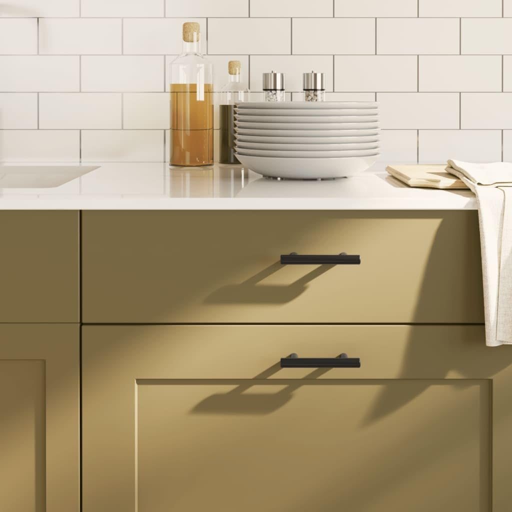 20 maniglie per mobili, colore nero, distanza tra i fori 64 mm, moderne maniglie per armadi, in acciaio inox verniciato a polvere, maniglie a T per mobili da cucina, cassetti e cassettiere