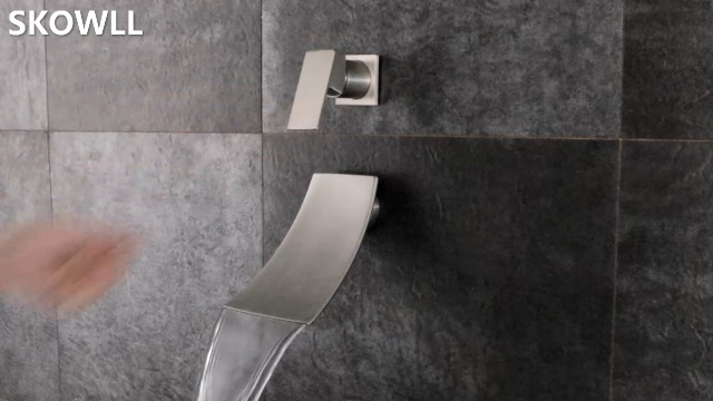 Basin Mixer Tap Waterfall Tap Gun Gray Bathroom Mixer Tap Waterfall Bathroom Sink Taps Bathroom Taps Full Copper Hot And Cold Mixing Single Handle Single Hole Short - View #9