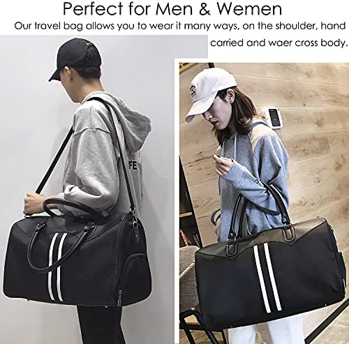 Overnight Weekend Bag Travel Duffel Bags for Men Carry on Gym Bag Shoulder Tote Bag for Sports, Waterproof Nylon Luggage Bag 2 Overnight Weekend Bag Travel Duffel Bags for Men Carry on Gym Bag Shoulder Tote Bag for Sports, Waterproof Nylon Luggage Bag