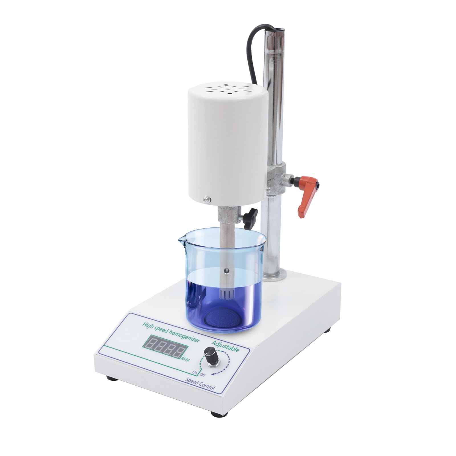 High Speed Homogenizer Lab Disperser Emulsifier, 8000-22000 RPM Speed Adjustable, 5-1000Ml Processing Capacity, W/ 2 Working Heads(12Mm&18Mm, Length 120Mm) 220W Homogenizer