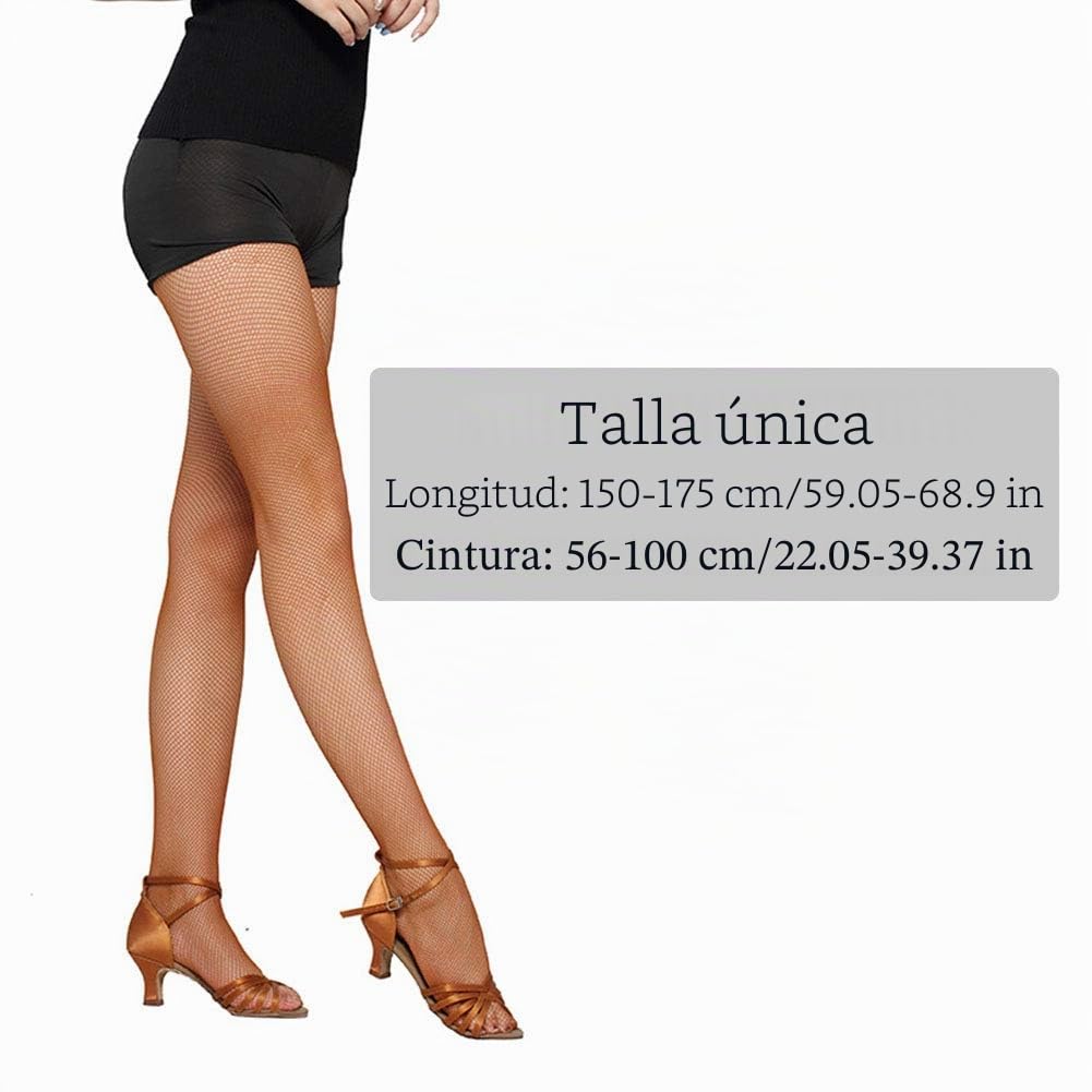 Profesional Medias de Red para Baile Latino, Medias de Malla Dura