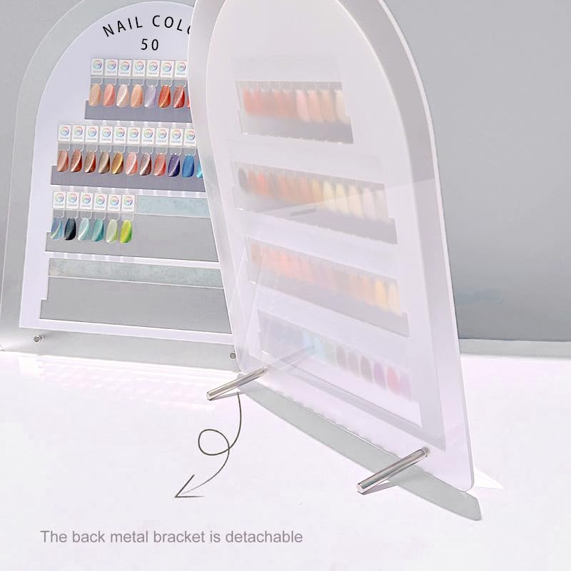 Acycoin2A 50 Colors Magnetic Detachable Nail Color Testing Plate Stand Visible Acrylic Nail Polish Dip Powder Color Display Board Nail Art UV Oil Glue Showing Tools