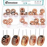Cimeton Toroid Magnetkerninduktor Kupferdraht Wicklung Sortiment Kit für Transformatoren DIY-Schaltung Board (Black)