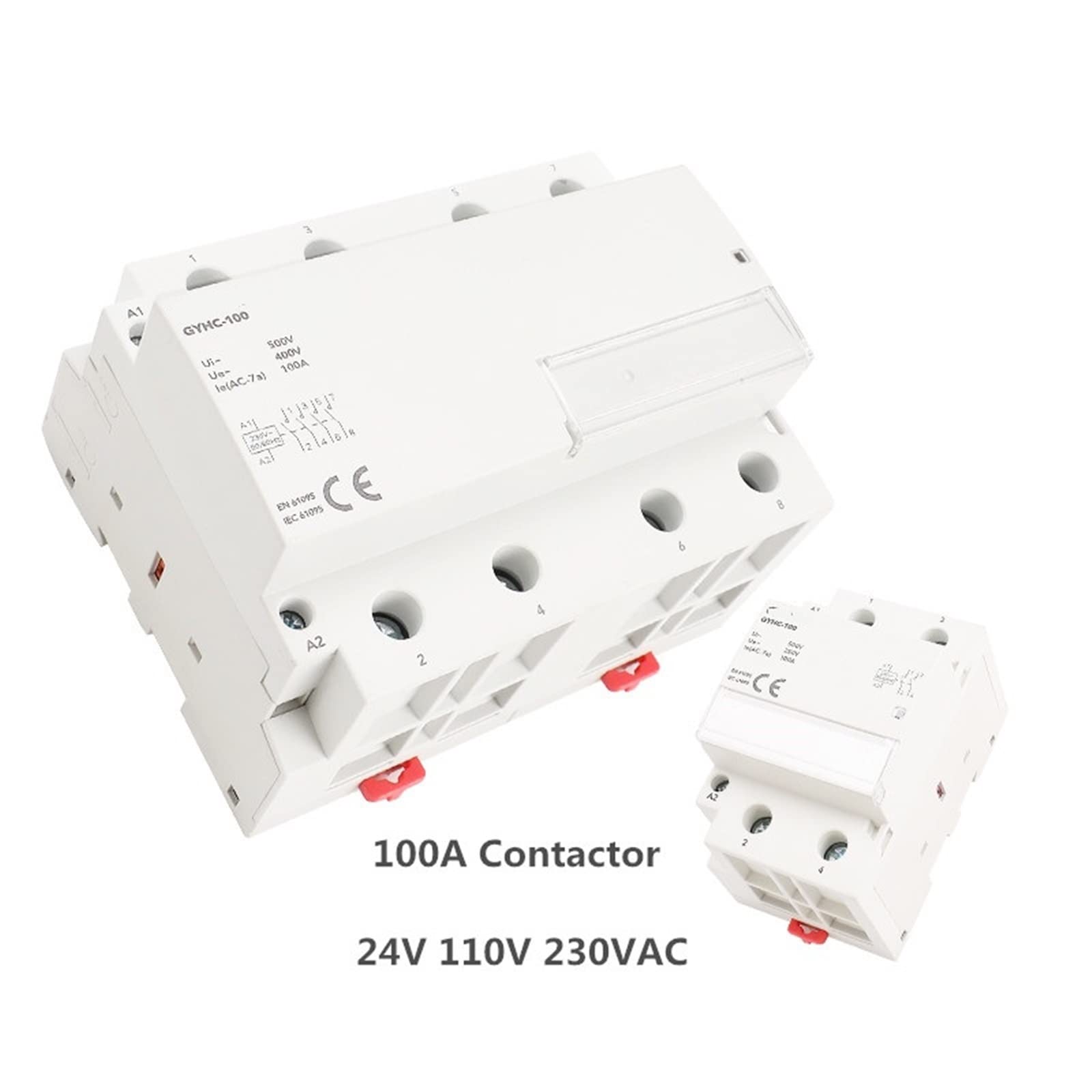 4 polos 100A AC 220V 230V 50/60Hz Din Rail hogar AC Modular contactor interruptor controlador hogar Hotel uso 1 Uds (Color : 4p 100a 2no2nc 230ac)