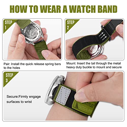 Image of Ritche Christmas Gift Nylon Sport Watch Band for men women Quick Release 20MM 22MM Replacement Watch Strap Compatible with Timex Expedition watch Black /Navy Blue /Crimson Red /Pumpkin Orange /Army Green, White Elephant Gifts, Stocking Stuffers For Men