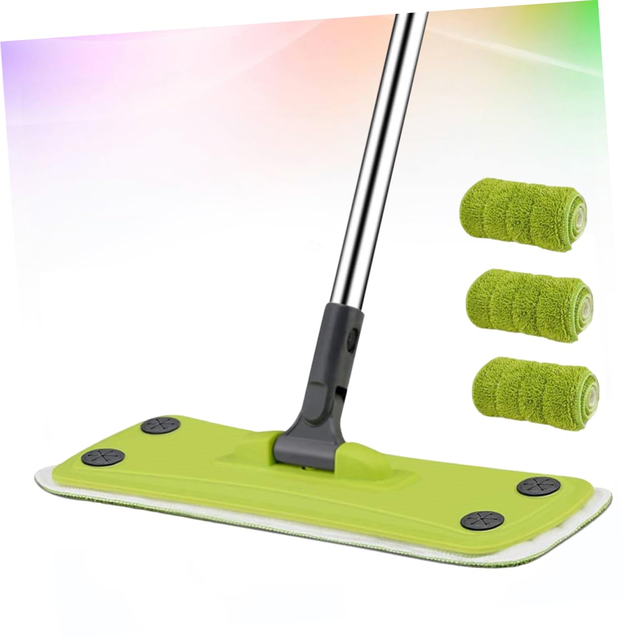 Mop in Microfibra 360° per Pavimenti in Legno con 3 Panni