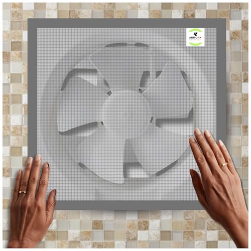 Image of ARMORX Mosquito Net for Exhaust Fan, Bathroom, Kitchen & Ventilation Window | Pre Stitched Ready-to-Use | Blocks Mosquitoes Insects Lizards | Grey - 20x20 cm / 8x8 inch