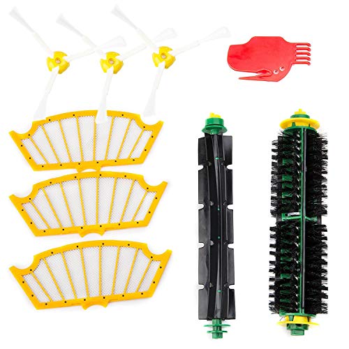 efluky Replacement Accessories Kit for Roomba 500 Series 530 535 540 560 570 580 - Includes 3 Pack Filter and Side Brush, 1 Pack Bristle Brush and Flexible Beater Brush, 1 Pack Cleaning Tool