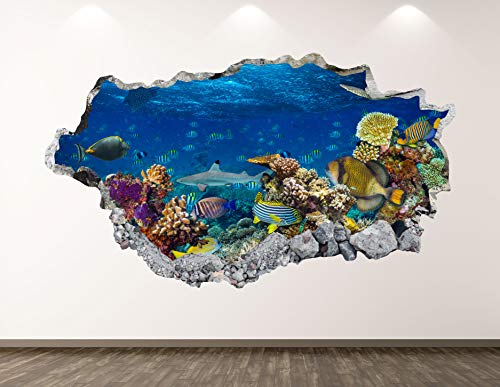 Vinilo decorativo acuario infantil 55.88 cm x 35.56 cm