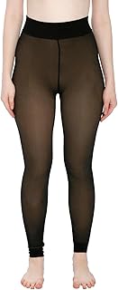 brachy Women Fake Translucent Skin-Effect Warm Fleece Lined Tights Leggings Thermal Pantyhose Opaque High Waist Winter Sheer Tight for Women Winter Wear-picture-17