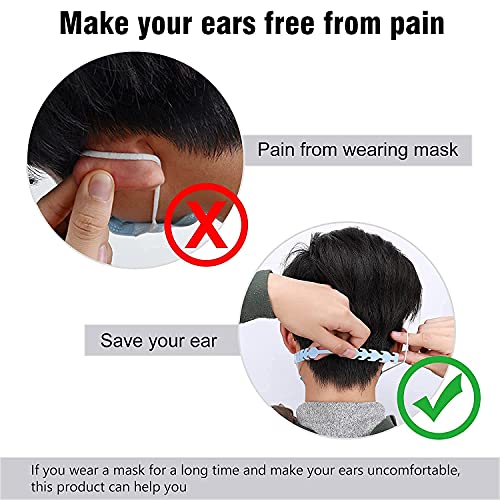Miaodam Adjustable Mask Extender Strap, Mask Ear Saver, Mask Holder, Mask Straps, Masks Extension Masks Buckle Ear Protectors (5Pcs, Black) #TOP4