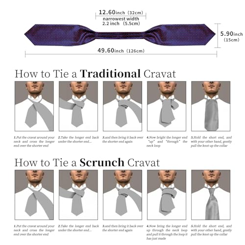 Image of DiBanGu Mens Silk Ascot Ties Paisley Jacquard Woven Cravat and Pocket Square Cufflinks with Lapel Pin for Business Wedding