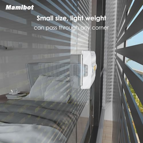 Mamibot W120-DP Fensterputzroboter, Sprühfunktion, intelligente Pfadplanung, doppelter Kreuz-Wasserstrahl, Fern- und App-Steuerung für Glasreinigung, Blau