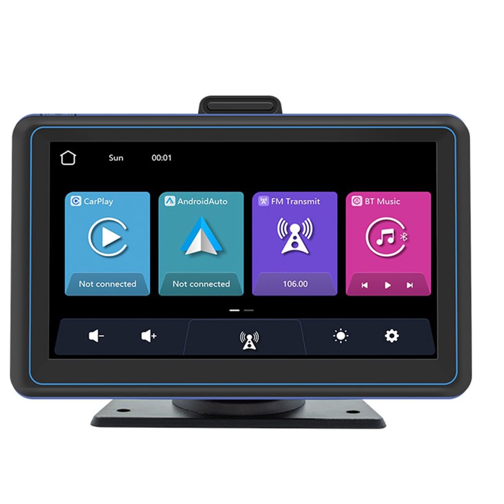 Pantalla táctil para coche de 7 pulgadas inalámbrica CarPlay y Android Auto Car Reproductor multimedia automático portátil Pantalla de navegación duradera